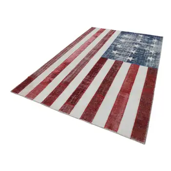 

200x300 Cm American Handmade Flag Patchwork Rug-7x10 Ft