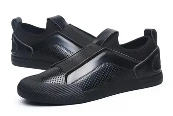 

New spring summer high end men shoes fashion cool slip on Genuine leather casual shoes man leather shoes loafers