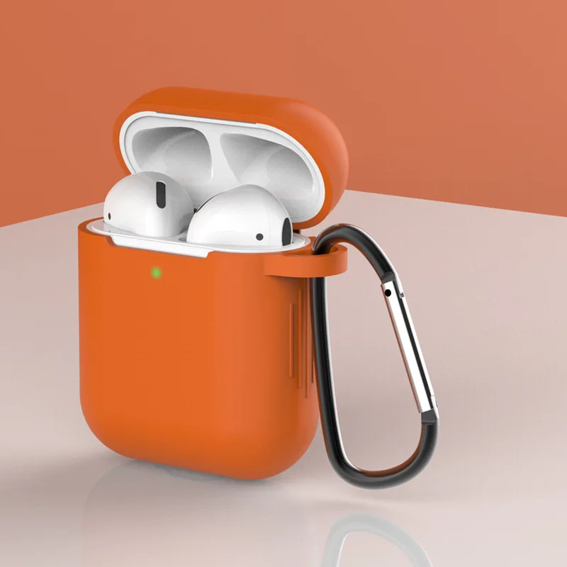 Оранжевый Чехол для наушников IKSNAIL для Apple AirPods1 2 силиконовый чехол беспроводной Bluetooth наушники Air Pods Чехол защитный для AirPod чехол - Цвет: Оранжевый