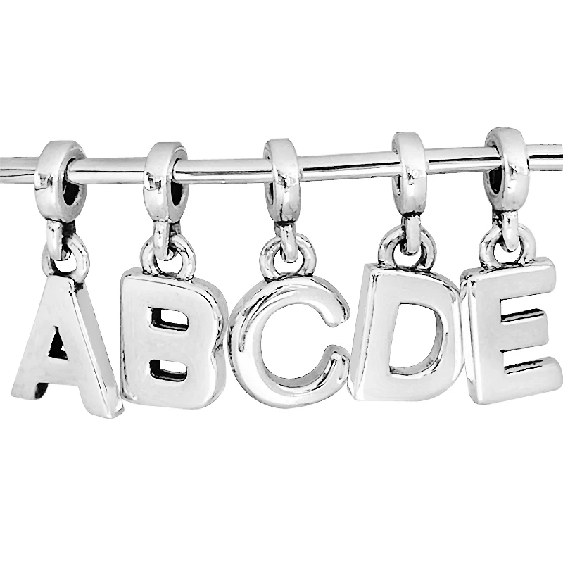 

Original Me Charms A-Z Alphabet 26 Letter Pendant Beads Fit 925 Sterling Silver Charm Europe Bracelet Bangle Diy Jewelry