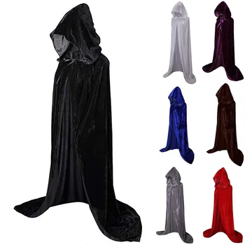 

Halloween Cloak Men Woman cosplay Masquerade Solid Color Cloak Fashion New Style Top Halloween Hooded Capa