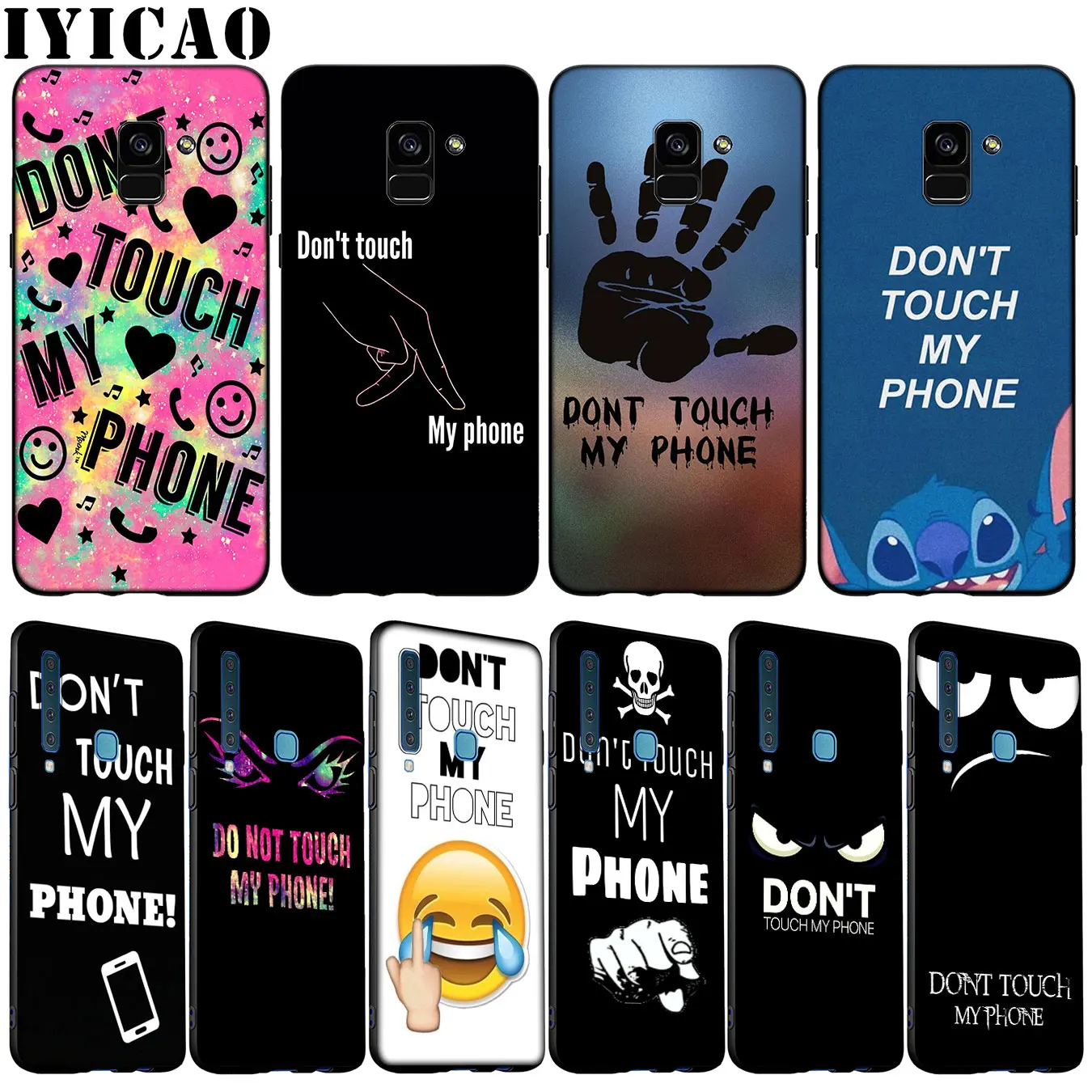 Мягкий силиконовый чехол Don't touch my phone для Samsung Galaxy A6 A7 A8 A9 2018 A3 A5 2016 2017 Note 9 8 10 Plus 20
