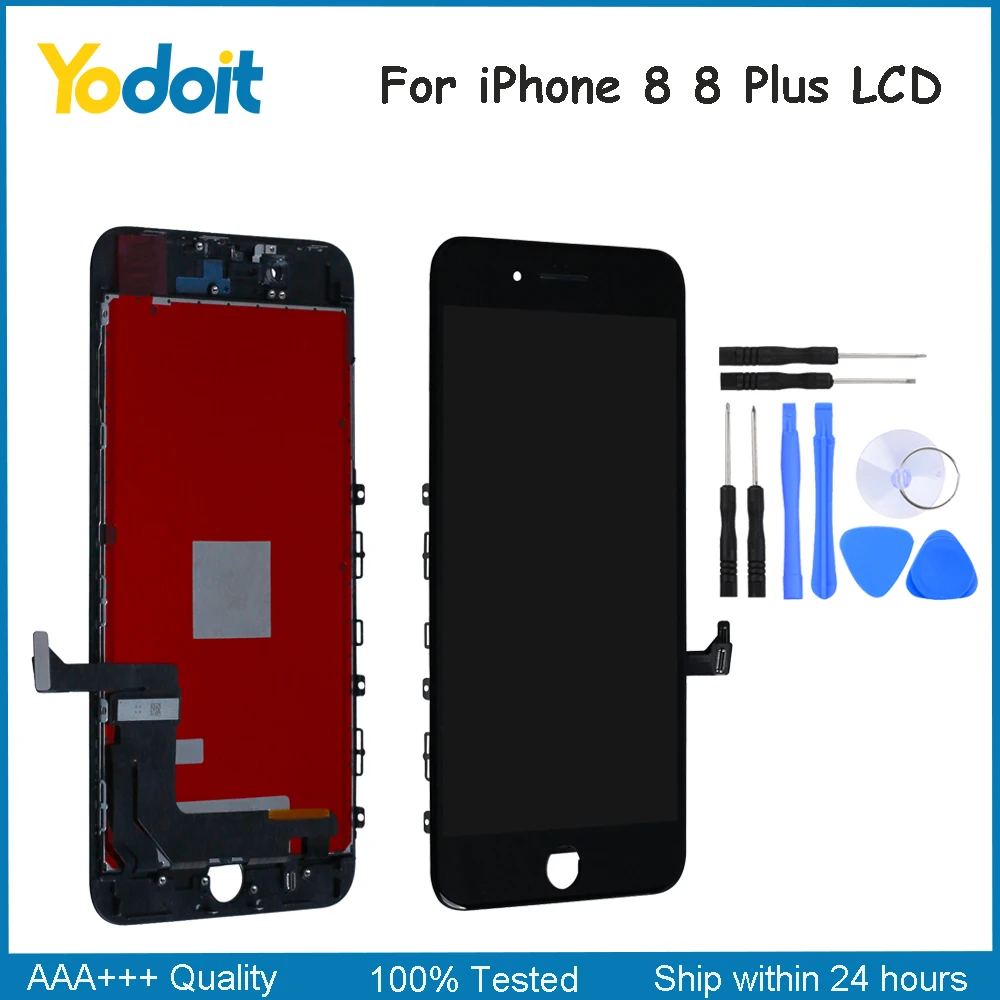 Без битых пикселей Pantalla для iPhone 8 Plus ЖК-дисплей в сборе 3D сенсорный экран plus