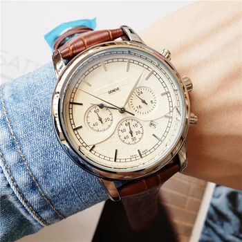

Classic Brand Men Watches Fashion Luxury WristWatches Leather Strap Men's Quartz Watch Stainless Steel Case AAA Relojes