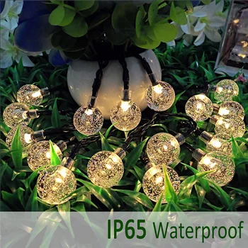 

Waterproof Solar LED Ball Garland String Fairy Party Decoration Lighting Lamp Solar Power LED Waterproof Easy Installation