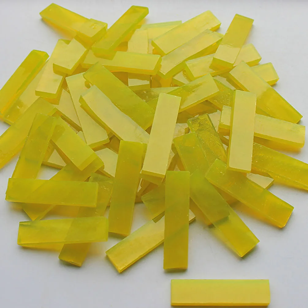 Mixed Color 1 X 4 Cm Square Stained Glass Strip Clear Glass Mosaic Pieces DIY Mosaic Tiles Hobbies Art Crafts Material 100g
