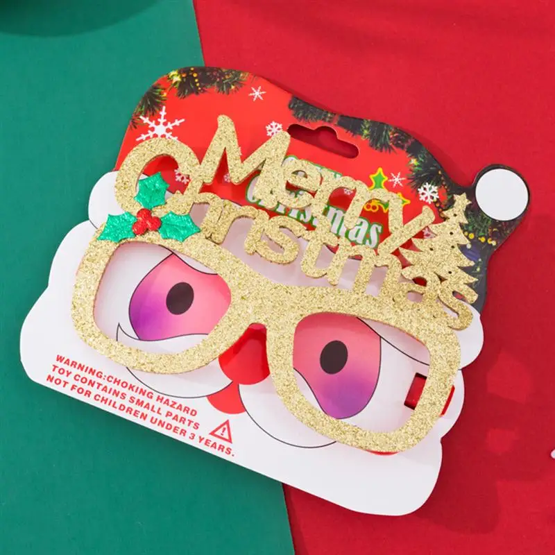 4pcs Christmas Eyeglasses Frame Lovely Eye Glasses Photo Props Funny Eyewear for Party