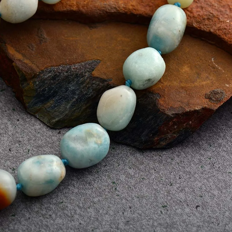Big Stone Chokers Necklaces Random Amazonite Short Necklace Jewelry Torques Art Necklace Gifts