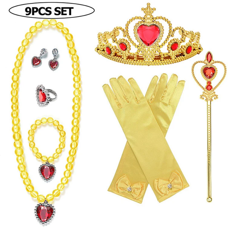 Accessories 1 От 2 до 10 лет платье принцессы Белль, Красавица и чудовище, детский костюм для костюмированной вечеринки на Хэллоуин для девочек, платье - Цвет: Accessories 1