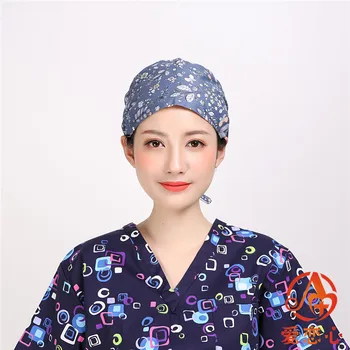 

Cotton printed operating room cap, headscarf, dental food hygiene and dustproof cap