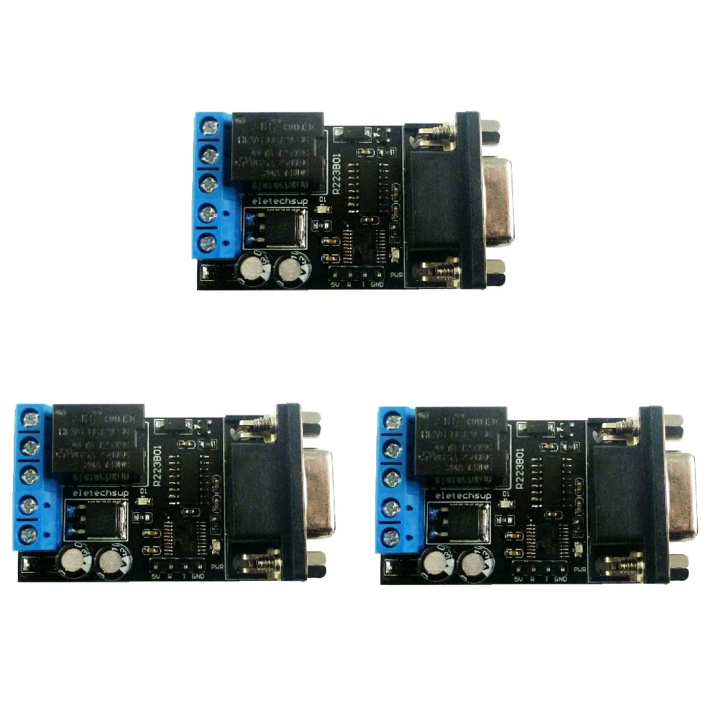 3Pcs Db9 Rs232 Modulo Relè Porta Seriale Multifunzione Per Smart Home Garage Door Car Alarm Farm Motor Led Plc