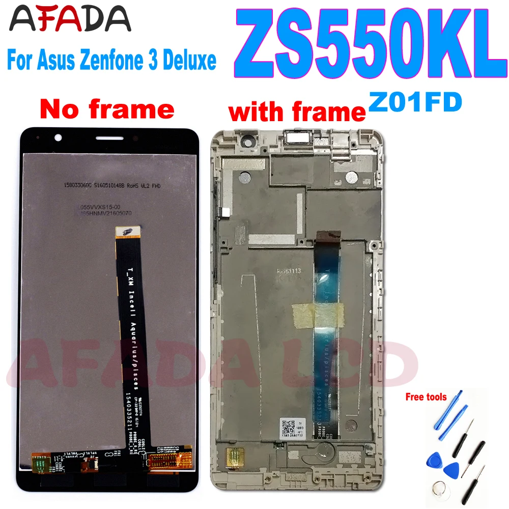 

5.5" For Asus Zenfone 3 Deluxe ZS550KL LCD Display Touch Screen Panel Z01FD Gold Assembly Digitizer With Tools