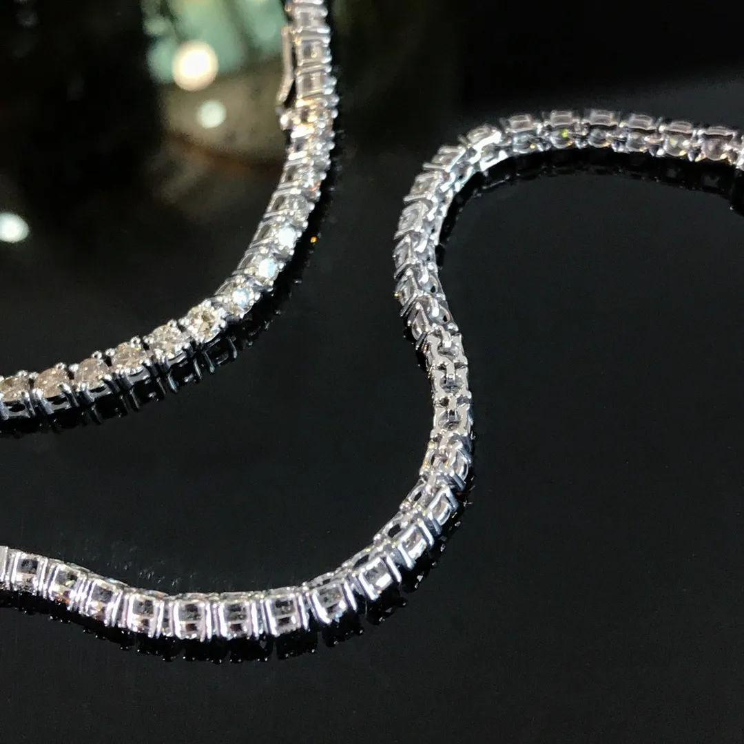 18K Solid Dianond Bracelet 3 carats White Real Gold Jewelry(AU750) Women Diamond South African Diamonds Wedding Gift For Lady