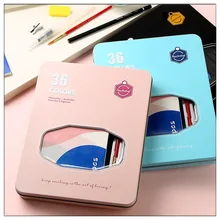 Твердые акварельные краски в наборе красивые в коробке Нетоксичные и не раздражающие 36 цветов