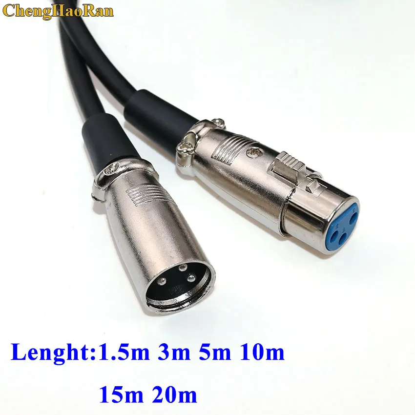 3 Pin XLR Male to Female Microphone Extension Cable Audio Extension