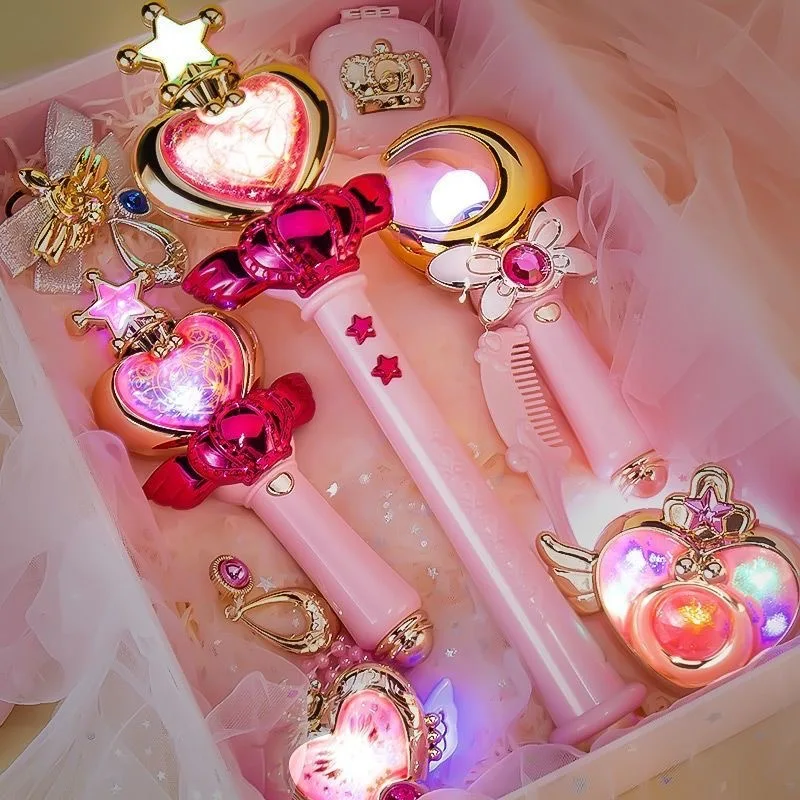 Magic Wand Flower Fairy Glowing Sound Effects Stars Magic Wand Children Magic Fairy Princess Costume Props For Girls