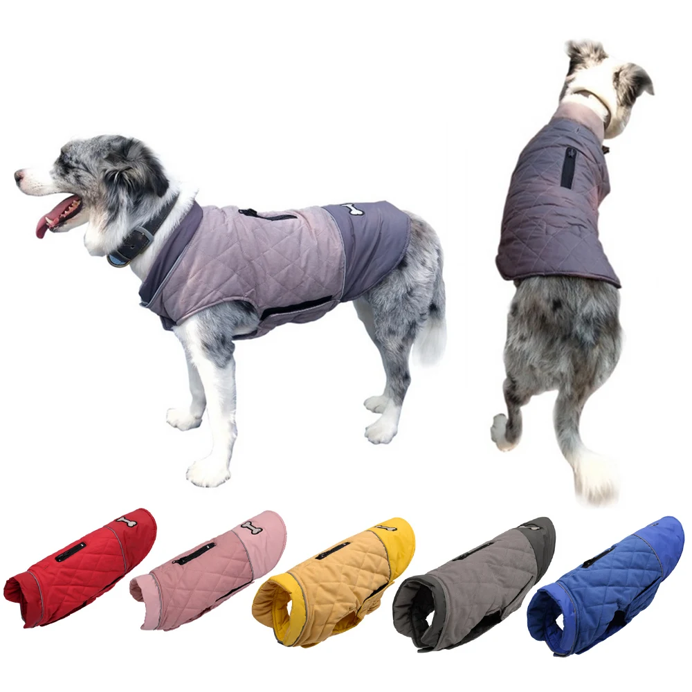 Теплое пальто для собаки щенка одежда зимняя одежда для собак водонепроницаемый жилет для животных куртка для маленьких средних и больших собак золотой ретривер