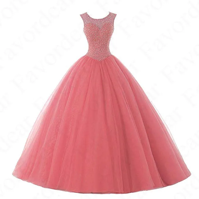 BLF-103-coral Favordear Vestido De 15 Anos бордовый Бирюзовый Расшитое бисером в честь пятнадцатилетия платья очень красивое бальное платье сладкий 15 открытая спина Румяна платья для выпускного вечера - Цвет: BLF-103-coral