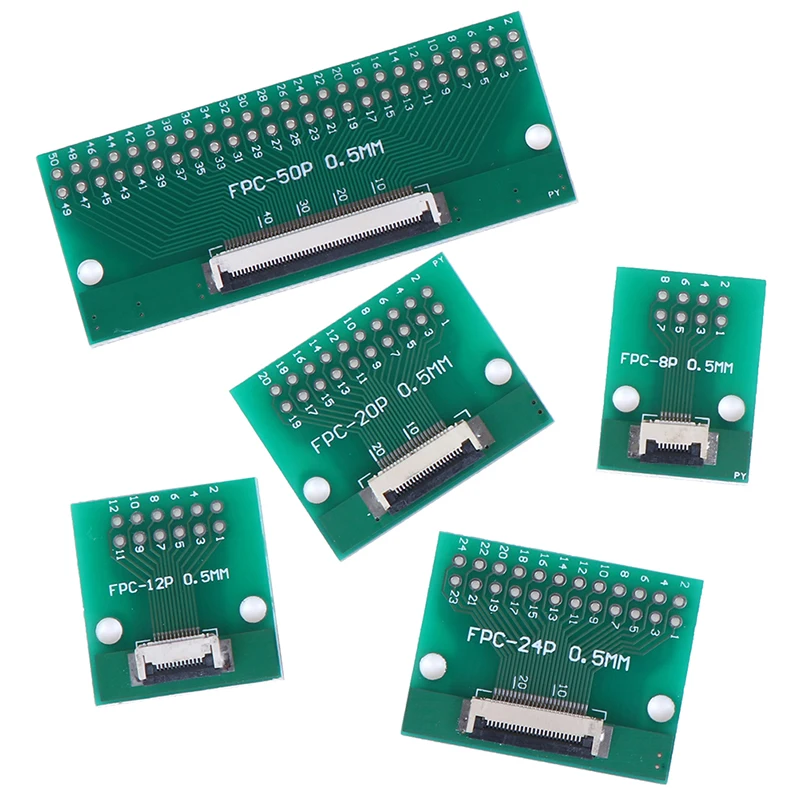 1PCS Hot New 0.5mm FFC FPC to DIP 2.54mm  PCB Converter Board Adapter Socket Plate Welding With Connector 8P/12P/20P/24P/50Pin