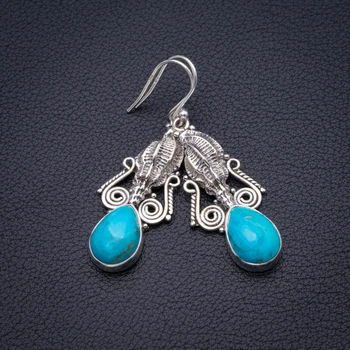 

Natural Turquoise Conch Handmade 925 Sterling Silver Pendant 2" D3259