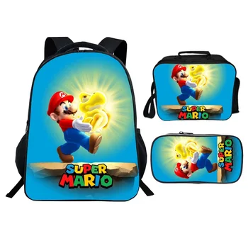 

3pcs/set Anime Super Mario Backpack for Teenagers Boys Girls School Bags Children Rucksack School Backpacks Kids Schoolbags