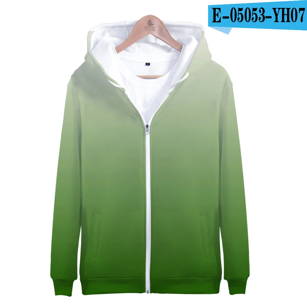 Zipper Hoodies 3D толстовки мужские Брендовые мужские/женские толстовки на молнии Заказные красочные толстовки с градиентом цвета для мужчин однотонные с капюшоном радужные пальто - Цвет: Zipper Hoodies