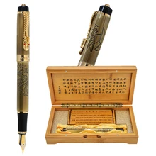 Высококачественная Роскошная Авторучка Jinhao Dragon, винтажная перьевая ручка 0,5 мм, перьевые чернильные ручки, подарочный набор в коробке, офисные принадлежности