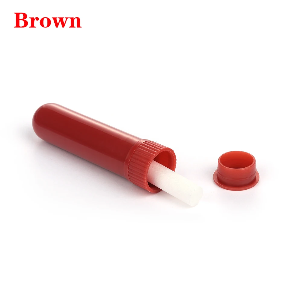 brown 6/12 шт Новые эфирные масла Ароматерапия пустые диффузоры Пустые контейнеры для носовых ингаляторов тюбики, контейнер с фитилями 10 цветов на выбор - Цвет: brown
