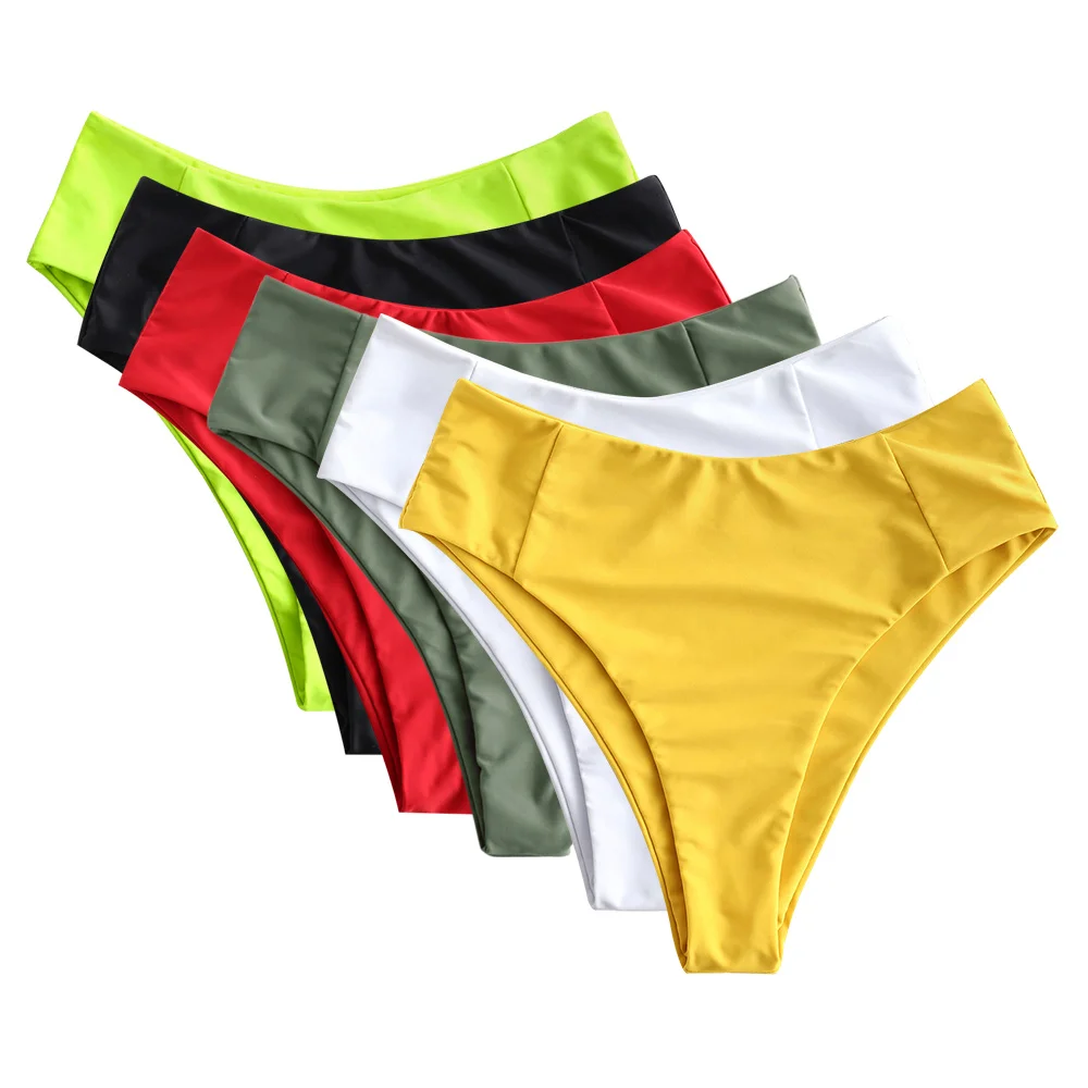 ZAFUL Women Seam High Leg Bikini Bottom ZAFUL Solid High Waisted Basic Swim Briefs 2020 New Type Shorts Swim Bottom Swim Briefs