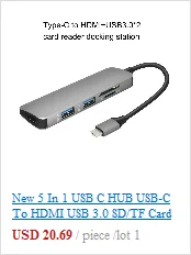 Usb-хаб type C с HDMI RJ45 PD зарядка SD кард-ридер USB-C концентратор type-C pltter для Macbook Pro Аксессуары для ноутбуков Multi HUBUSB