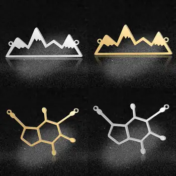 

5pcs/lot 100% Stainless Steel Dopamine Mountain DIY Connector Charm Pendants Wholesale Pendant for Necklace AAAAA Quality