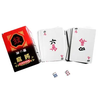 

Chinese Traditional Mah-jong Card Party Playing Cards With 2 Dices Entertainment Table Deck Board Game 144 Cards MahJong Games