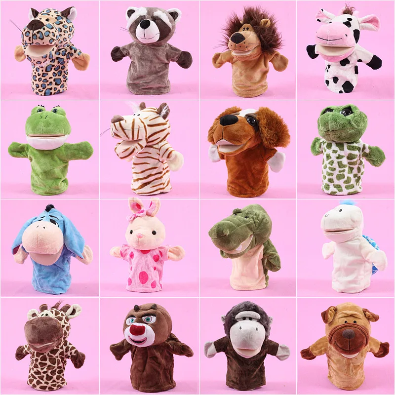 

Animal Hand Puppet Plush Toys For Children Doll Elephant Panda monkey lion Cartoon Cute Puppet Marionetes Fantoche Birthday Gift