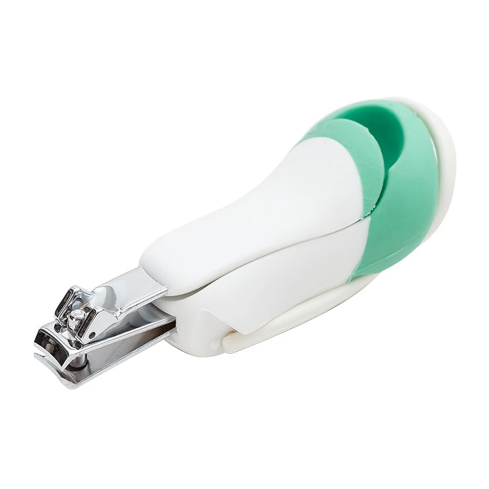 Безопасные ножницы для новорожденных с увеличительным стеклом, триммер для педикюра и педикюра - Цвет: Зеленый