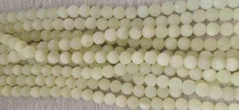 

16inch strand Natural Stone --Matte Pale Lemon Lime Yellow Jade Round/Ball Shaped Beads 4mm to 10mm