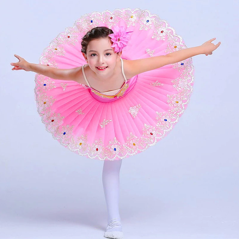 Faldas de tutú Ballet profesional para niñas, vestido bailarina patinaje artístico, ropa de danza del vientre, tortitas|Ballet| -