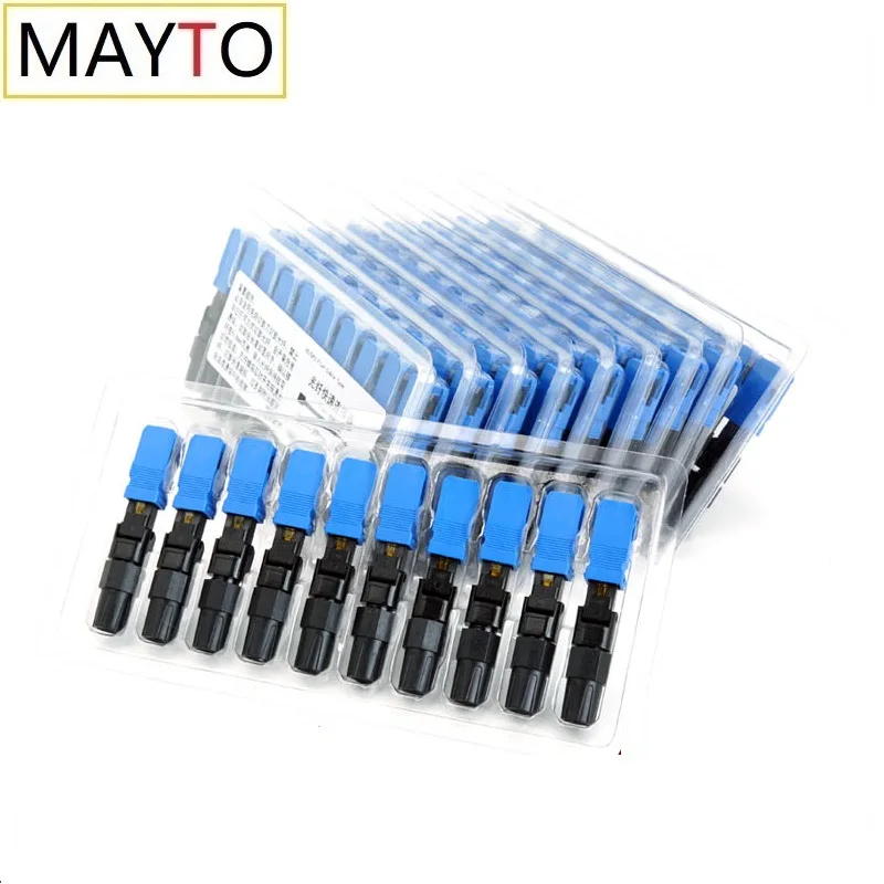 FTTH 150PCS Embedded Fiber Optic Fast Connector  Single Mode Fiber Optic Adapter SC UPC Cold Connection Quick Field Assembly