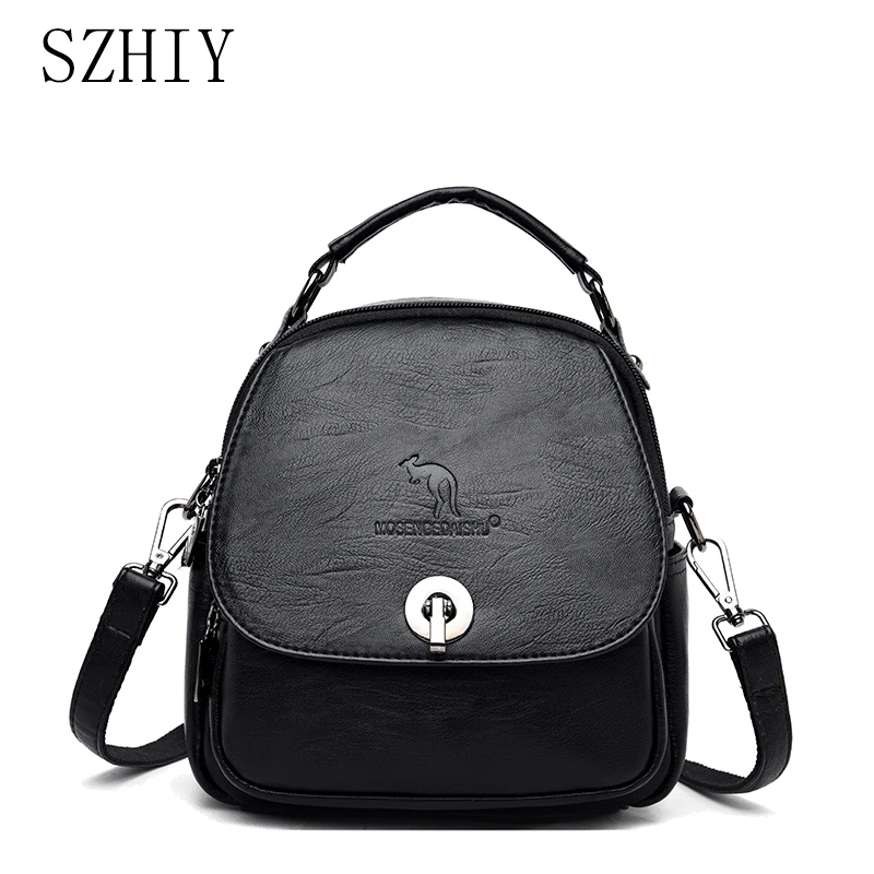 

Bolsos De Mujer Retro Backpack Multifunction Designer Plecak Damski Small Luxury PU Leather Fashion Anti-theft Girls Casual Red