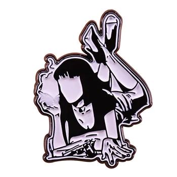 

30pcs/lot Pulp Fiction Backpack Pins Film Enamel Pins Cartoon Funny Lapel Pin Bag Brooches Hat Badge Ins Style Brooch Q1835