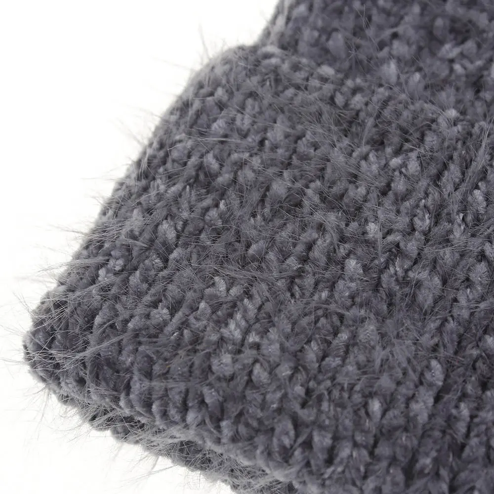 Женская пушистая синель шапка вязанные теплые зимние лыжные шапочки манжеты кепки синий серый черный белый