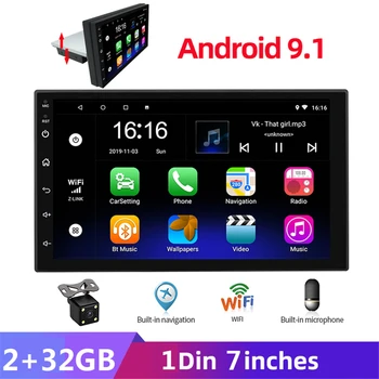 

1 Din Android 9.1 Car Radio Car Multimedia Player MP5 Player 7" GPS Navigation Touch Screen Stereo Bluetooth WIFI RAM 2G ROM 32G