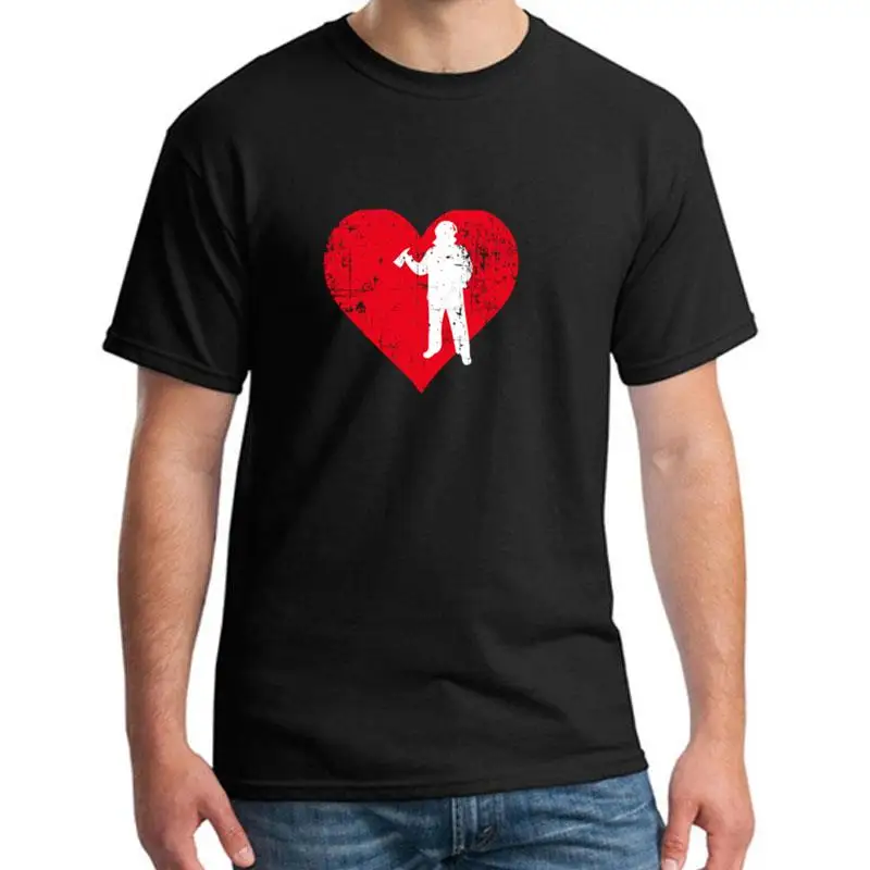 

Cute A Heart For Firefighters Strazak t-shirt 3xl 4xl 27xl Short Sleeve rudolph Leisure mens t shirt tee