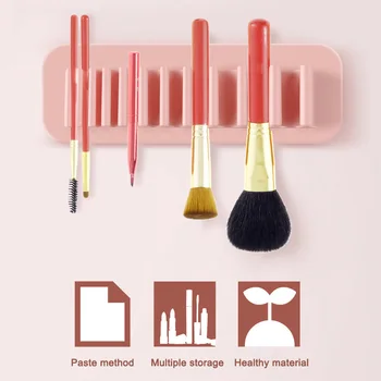 

Silicone Makeup Brush Storage Rack Organizer Automatic Adsorption Toothbrush Holder Tool Cosmetic Brush Bag Brushes Make Up Tool