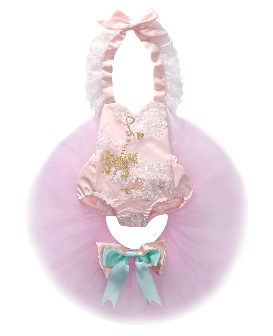 

0-24M Infant Newborn Baby Girls Clothing Set Unicorn Lace Romper + Tulle Tutu Bow Skirts Birthday Costumes For Baby Girls