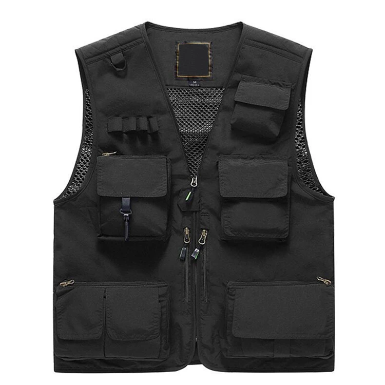 Black Mountainskin, мужские походные жилеты, для улицы, много карманов, разгрузка, сухая, тонкая сетка, военные, карго, мужские пальто, жилет для мужчин, VA707 - Цвет: Black