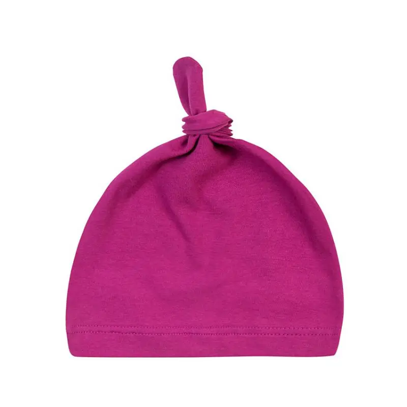 Весенне-осенне-зимняя новая хлопковая шапка для маленьких мальчиков и девочек, повседневная разноцветная теплая удобная вязаная шапка - Цвет: Розово-красный