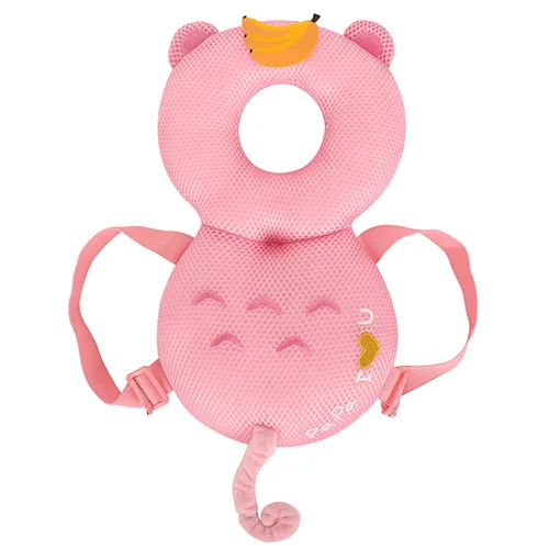 Милая подушка для защиты головы с изображением животных, подголовник, Подушка для кормления, подушка с сопротивлением падению, аксессуары для ухода за младенцем - Цвет: pink monkey