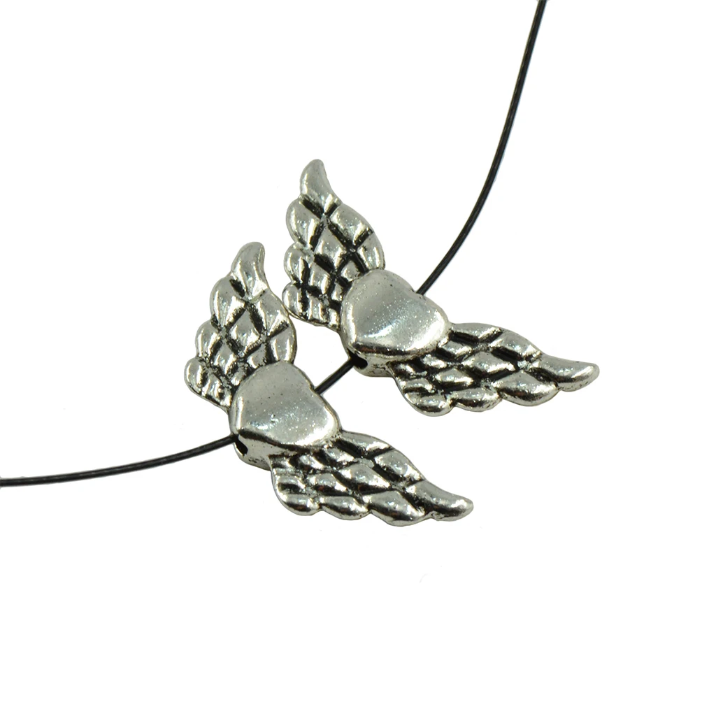 100 Pieces Angel Wing Spacer Charm Beads Accessories for Jewelry Making Crafts