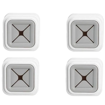 

4 Pack Adhesive Towel Hooks Square Gray Towel Holder Door Wall Mount Towel Stopper Rag Clip for Bathrooms Kitchen