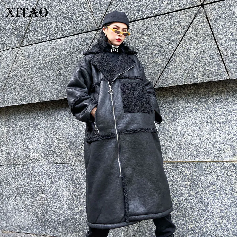 XITAO размера плюс свободная искусственная кожа модная новинка длинный рукав
